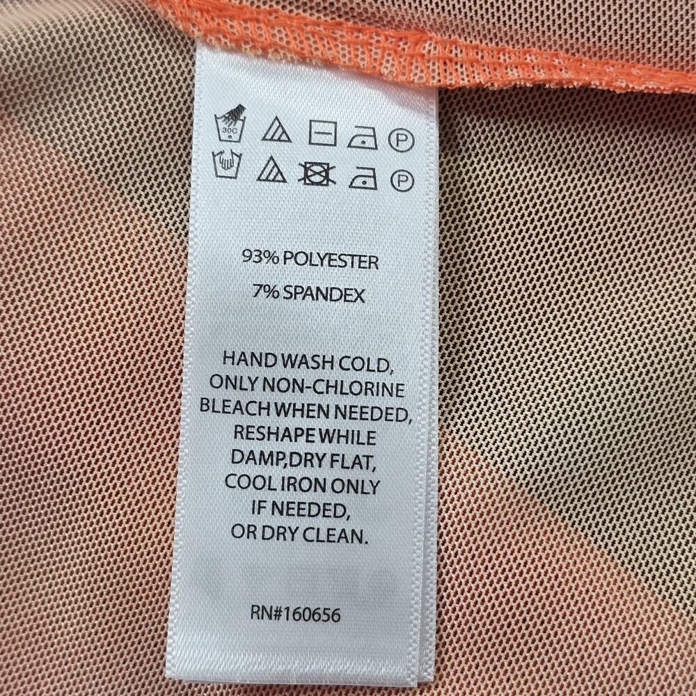 CAROLINE CONSTAS Mesh Midi Dress Cover Up M Orange with Red & Yellow Tie‑Dye New - Picture 12 of 13
